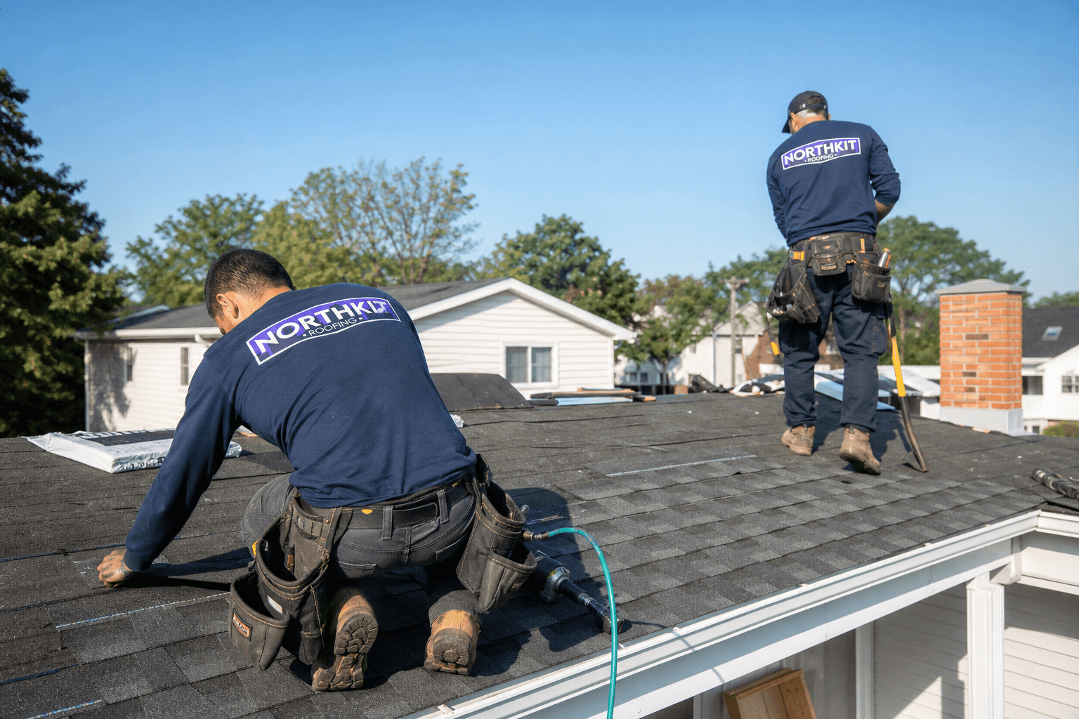 Northkit crew completing a roofing project in New Jersey